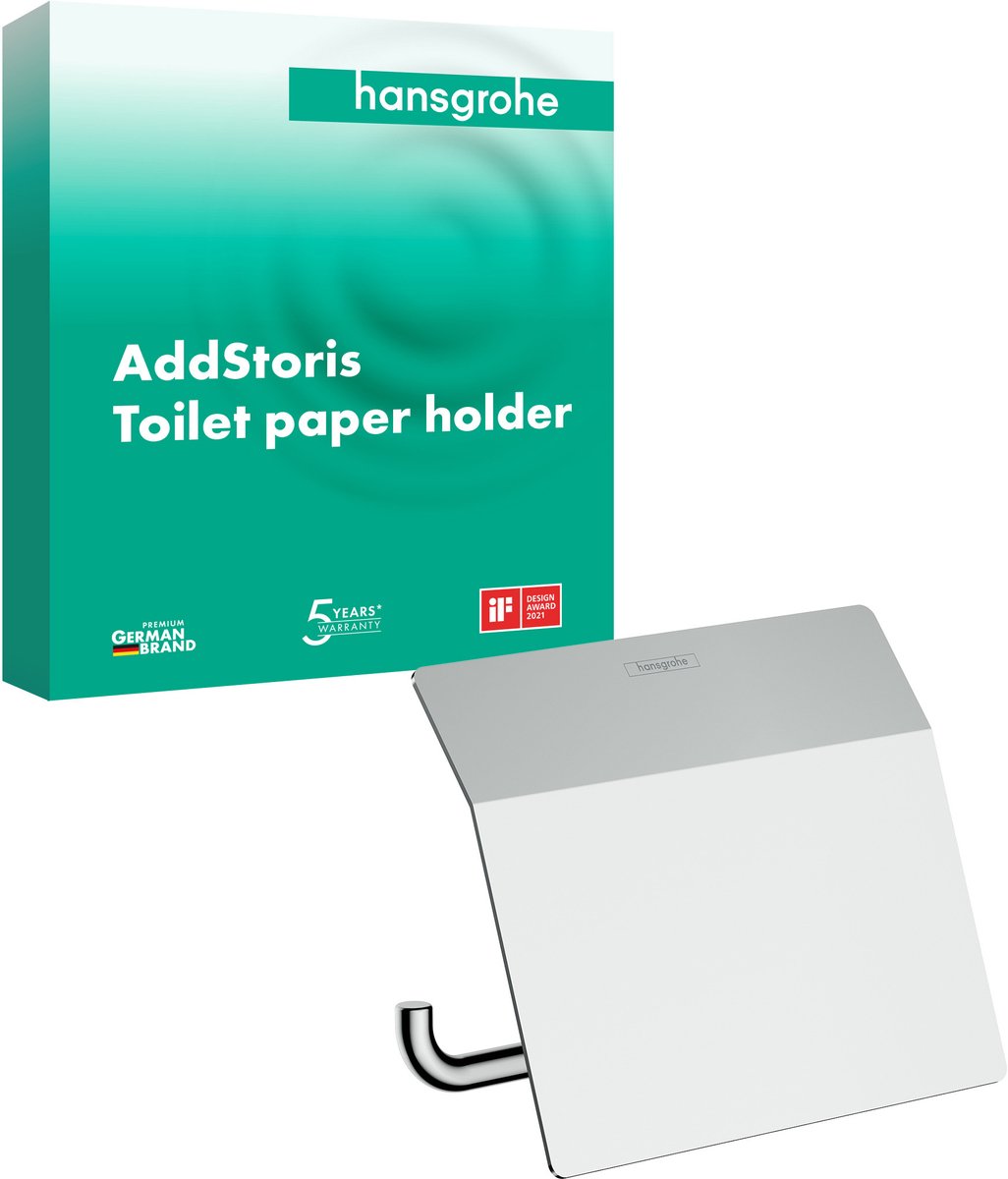 Hansgrohe addstoris closetrolhouder met klep chroom