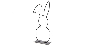 Metal bunny on base 50cm black