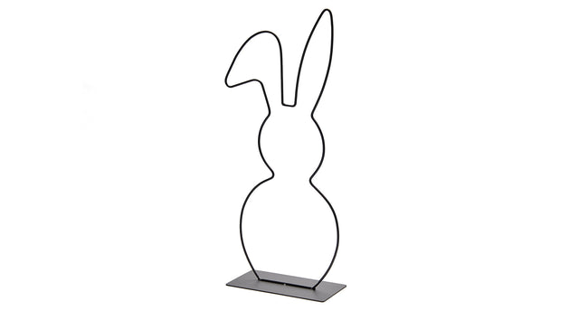 Metal bunny on base 50cm black