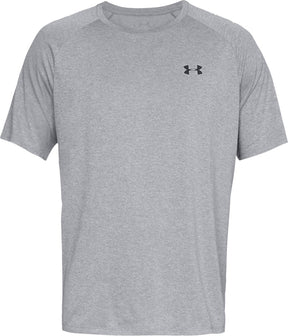Under armour ua tech 2.0 ss tee-gry heren sportshirt - steel light heather - zwart xl