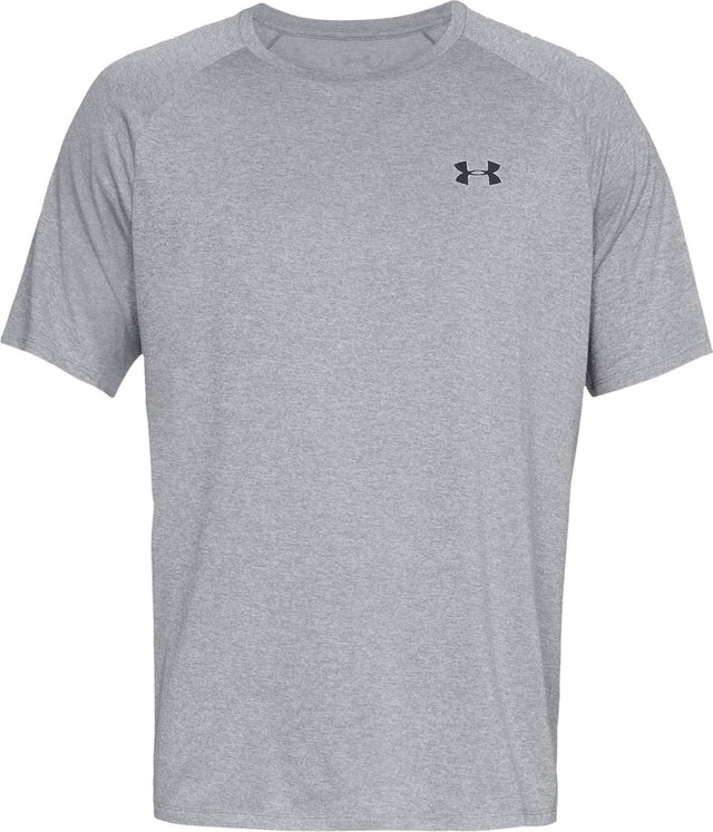 Under armour ua tech 2.0 ss tee-gry heren sportshirt - steel light heather - zwart xl