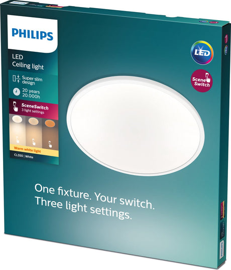 Philips super slim plafonnière - warmwit licht - 18w
