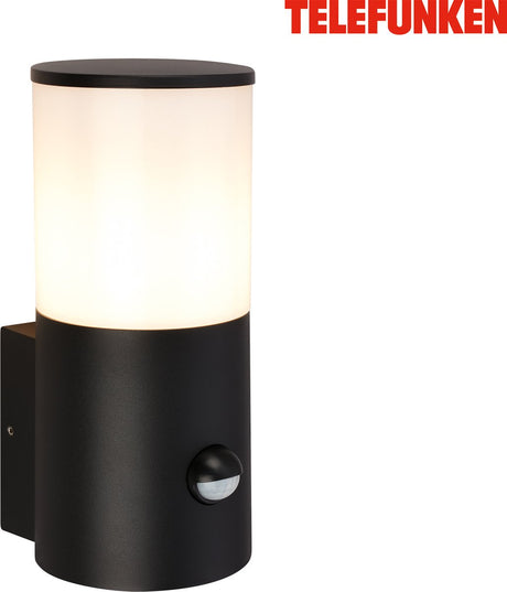 Briloner telefunken - led wandlamp -met bewegingssensor - bewegingsmelder - schemersensor - ip44 - verwisselbare lamp - 30 seconden lichtduur - 24 x 13,5 x 10,5 cm - zwart