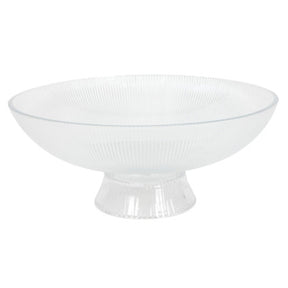 Schaal op voet lines clear ø 25x11 cm | 2 stuks