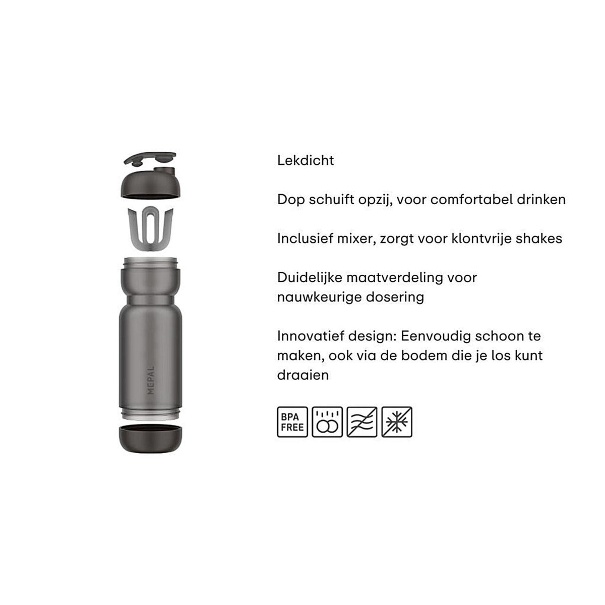 Mepal shakebeker sport 800ml - peach orange