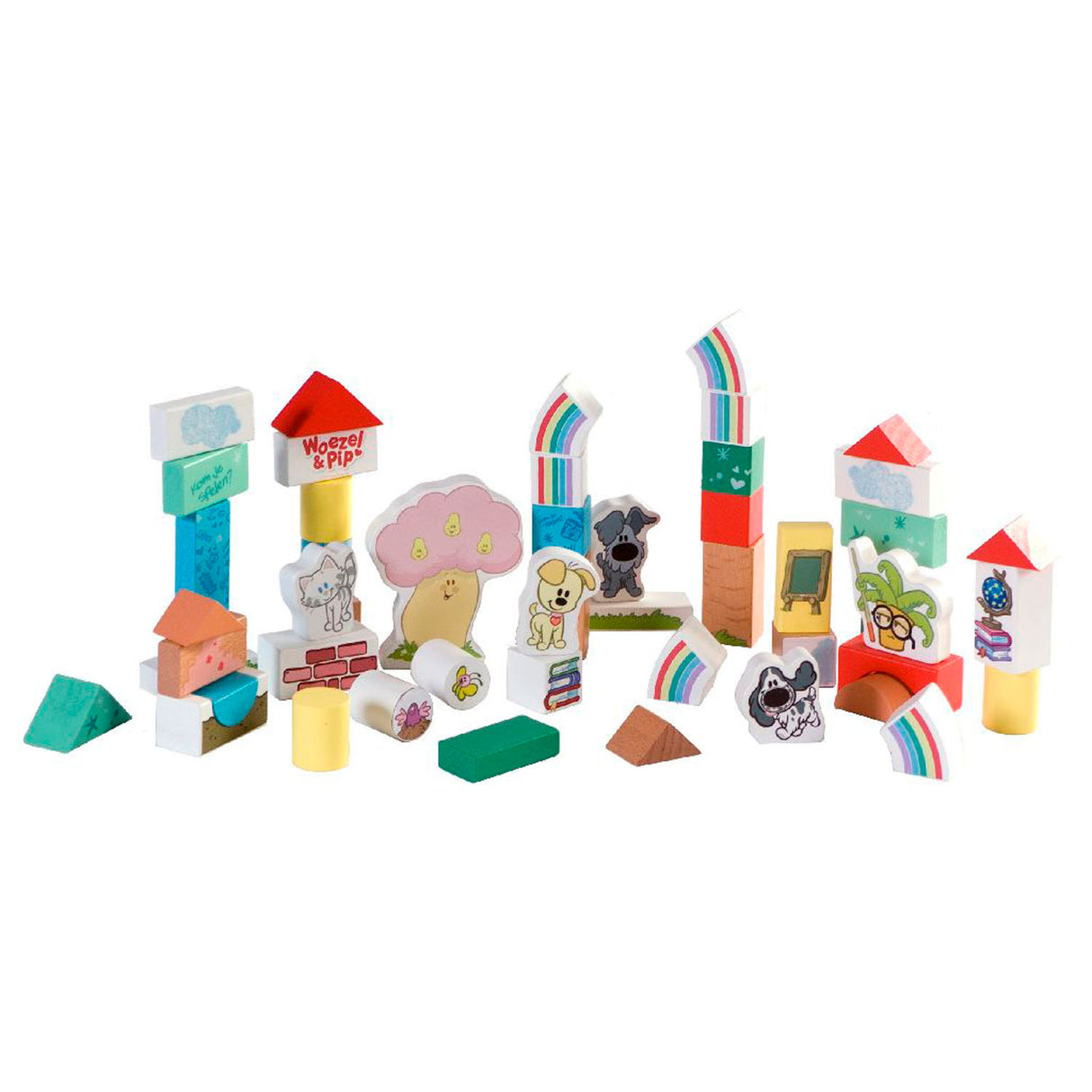 Rubo Toys Houten blokken En Pip 45 cm 50-delig