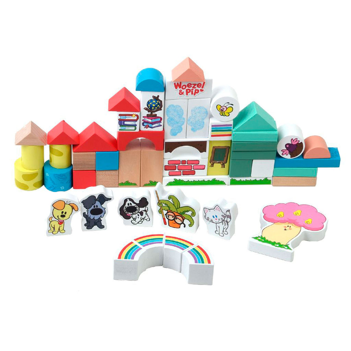 Rubo Toys Houten blokken En Pip 45 cm 50-delig