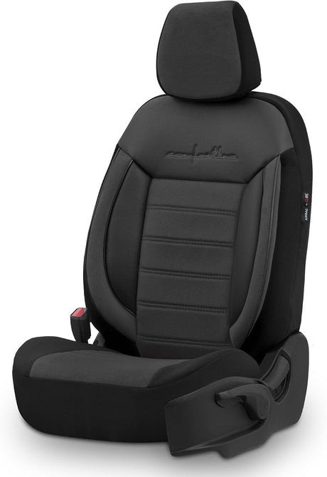 Otom universele stoelhoezen set zwart 11 delig velours stof