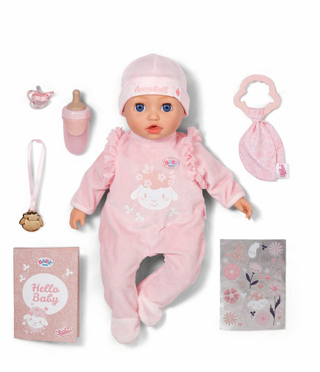Baby born annabell van 43 cm, een zachte pop met functies en geluiden voor kinderen vanaf 3 jaar, inclusief accessoires