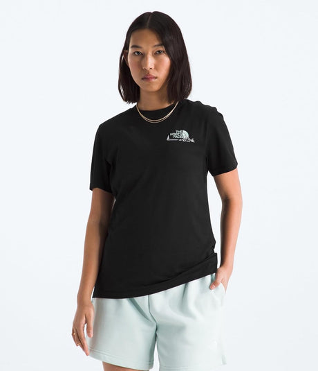 The north face w monte regular short sleeve tee-graphic dames outdoorshirt - tnf zwart