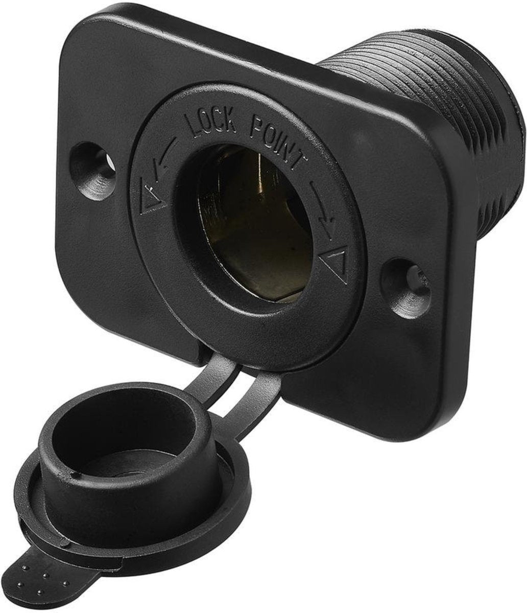 Proplus sigarettenaansteker-inbouwdoos - 12v 24v - met afsluitdop - zwart - 29 mm