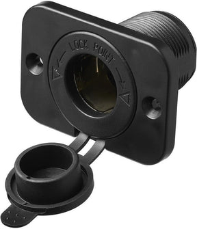 Proplus sigarettenaansteker-inbouwdoos - 12v 24v - met afsluitdop - zwart - 29 mm