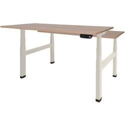 Zit-sta-bureau schaffenburg dextro plus duo melamine lichtbruin, wit