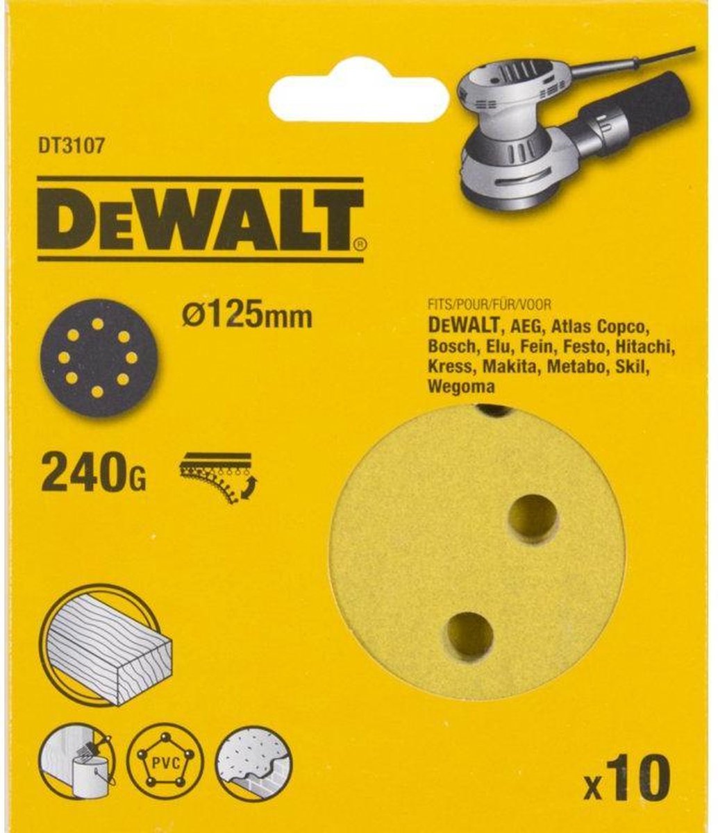 Dewalt dt3107 p240 schuurschijf 125mm ve=10