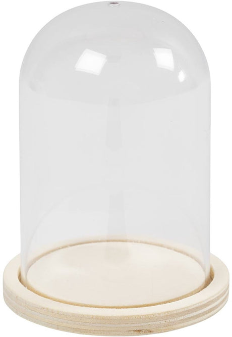 Creativ company stolp plexiglas op houten voet decoratie 9,5x6 cm.