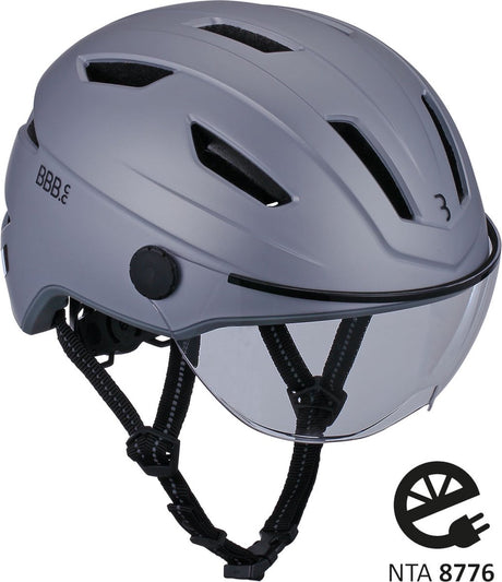Bbb cycling move faceshield transparant e-bike helm - speed pedelec helm - elektrische fiets - snorfiets - mat grijs - maat m - bhe-57 m