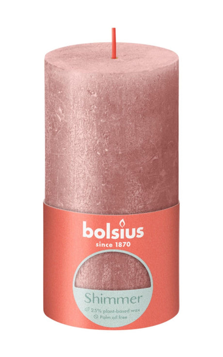Bolsius rustiek stompkaars 130 68 pink