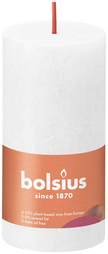 Bolsius stompkaars cloudy white ø50 mm - hoogte 10 cm - wit - 30 branduren