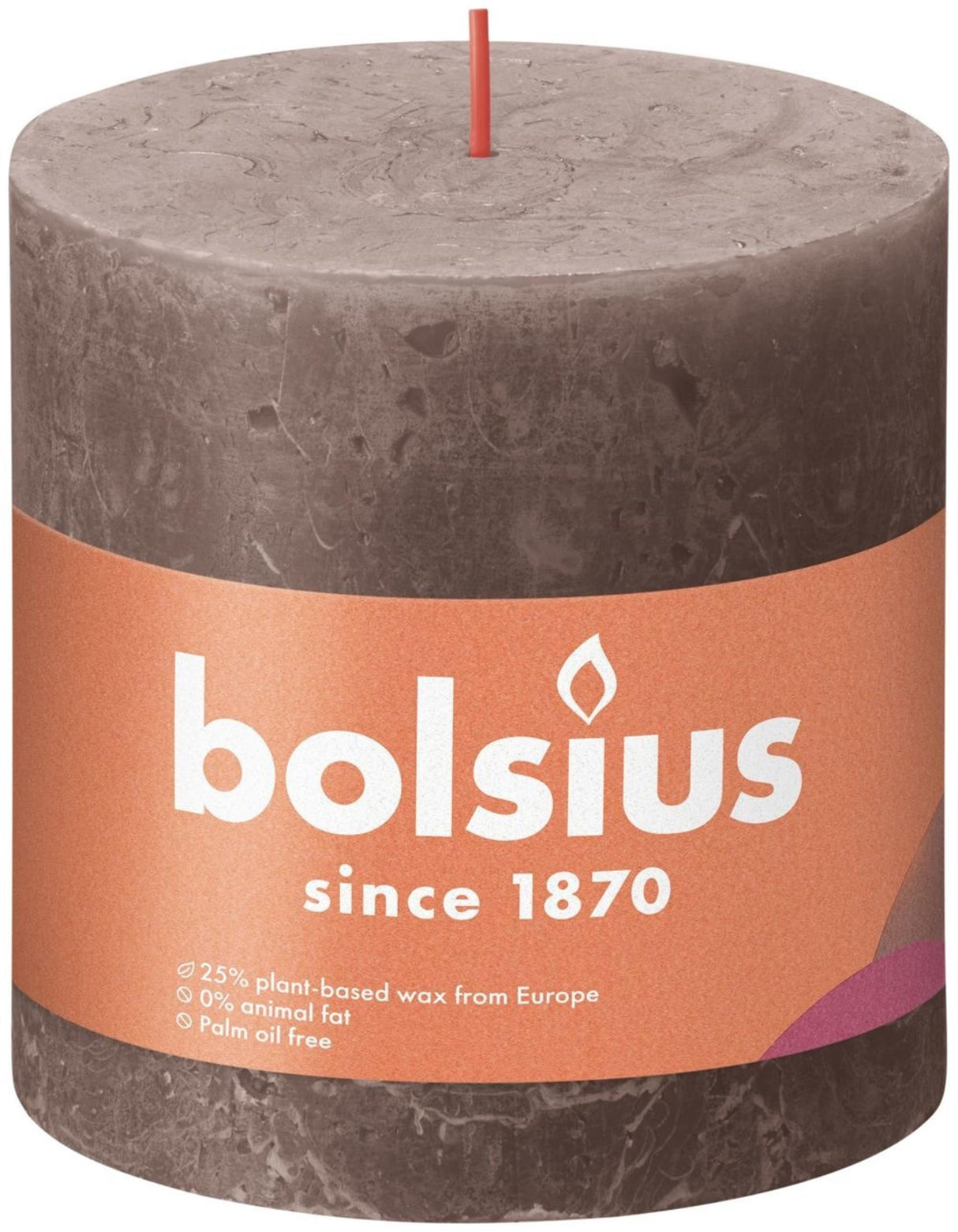 Bolsius rustiek stompkaars 100 100 taupe