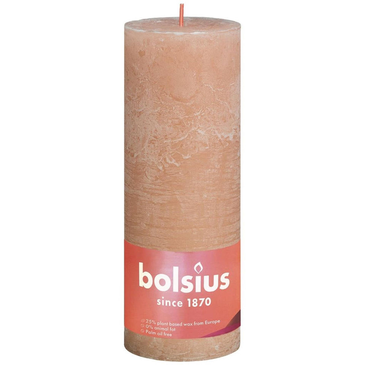 Bolsius rustiek stompkaars shine collection 190 68 misty pink- nevelig roze