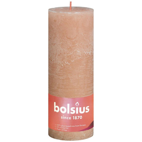 Bolsius rustiek stompkaars shine collection 190 68 misty pink- nevelig roze