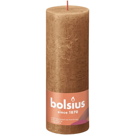 Bolsius rustiek stompkaars 190 68 bruin