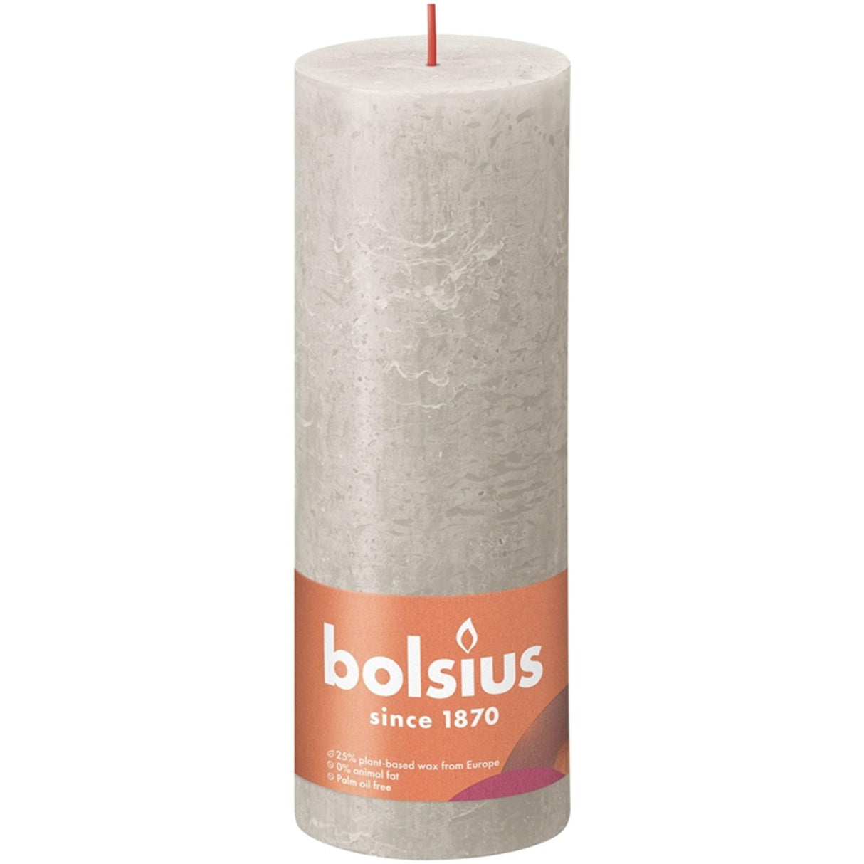 Bolsius shine collection rustiek stompkaars 190 68 sandy grey - zandgrijs