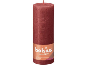 Bolsius shine collection rustiek stompkaars 190 68 delicate red - delicaat rood