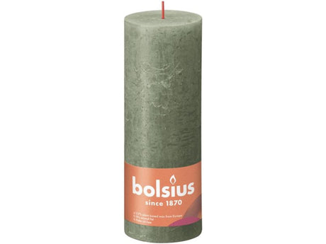 Bolsius rustiek stompkaars 190 68 fresh olive- fris olijf