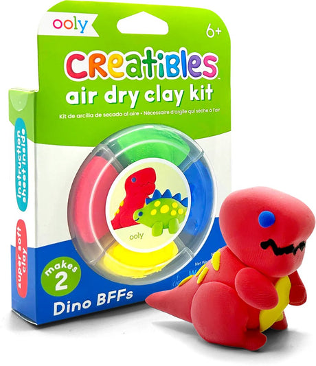 Ooly - creatibles - mini air dry clay kit - dino bff's - 4 kleuren