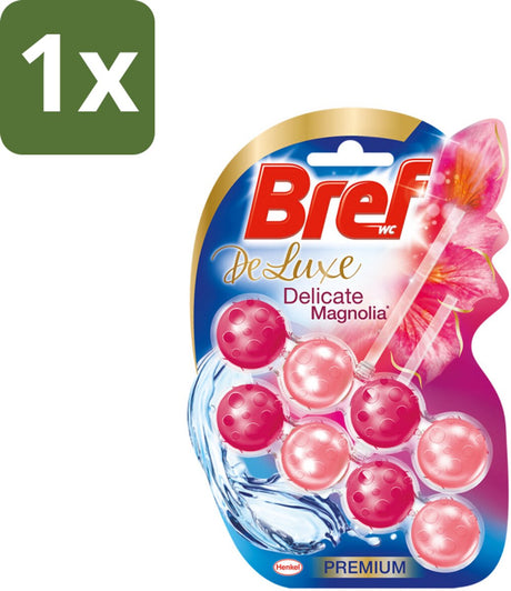 Bref 1 x deluxe magnolia - toiletblok - luxe geurbeleving - 2 toiletblokjes - toiletblok - magnoliageur - toiletverzorging - hygiëne - anti-kalk