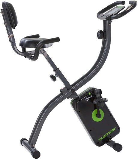 Tunturi cardio fit b25 x bike - hometrainer met rugleuning - fitnessfiets opvouwbaar - 8 weerstandsniveaus - tablethouder