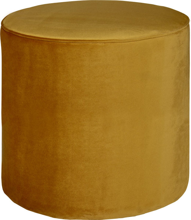 Woood sara poef hoog - velvet - oker - 46x46x46
