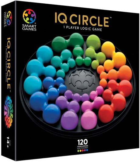 Smartgames iq circle deluxe - iq deluxe logisch denkspel premium breinbreker - geometrische puzzel met 120 opdrachten - luxe cirkel puzzel - solospel voor tieners en volwassenen - vanaf 14 jaar