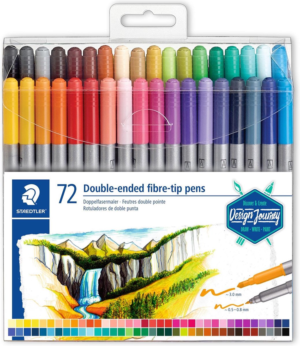 Staedtler design journey - kleurstift dubbele punt - set 72 st