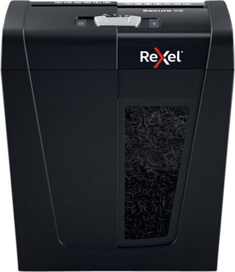 Rexel secure x8 stille papierversnipperaar - p4 snippers - tot 8 vel - 14l - zwart
