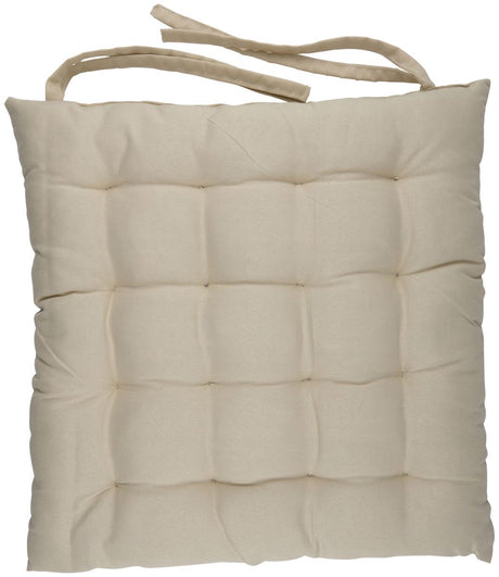 Arti casa tuin stoelkussen beige - dik kussen voor optimaal zitcomfort - eenvoudig te bevestigen met bandjes - afmeting 40x40x6cm - stijlvol design voor in de tuin en op het terras