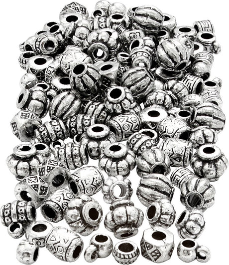 Creativ company creotime kralenmix kunststof 7-11 mm zilver 400 stuks
