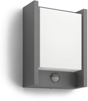Philips led philips arbour buitenwandlamp - warmwit licht - met sensor - breed