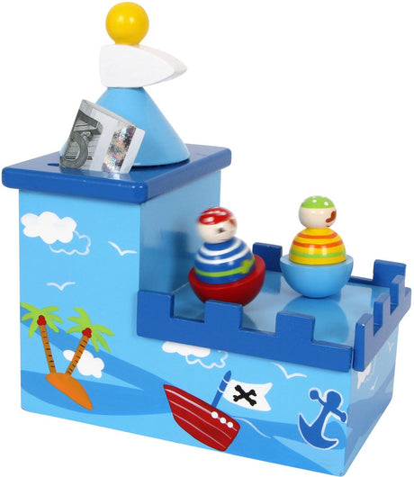 Small foot - houten muziekdoos en spaarpot piraat