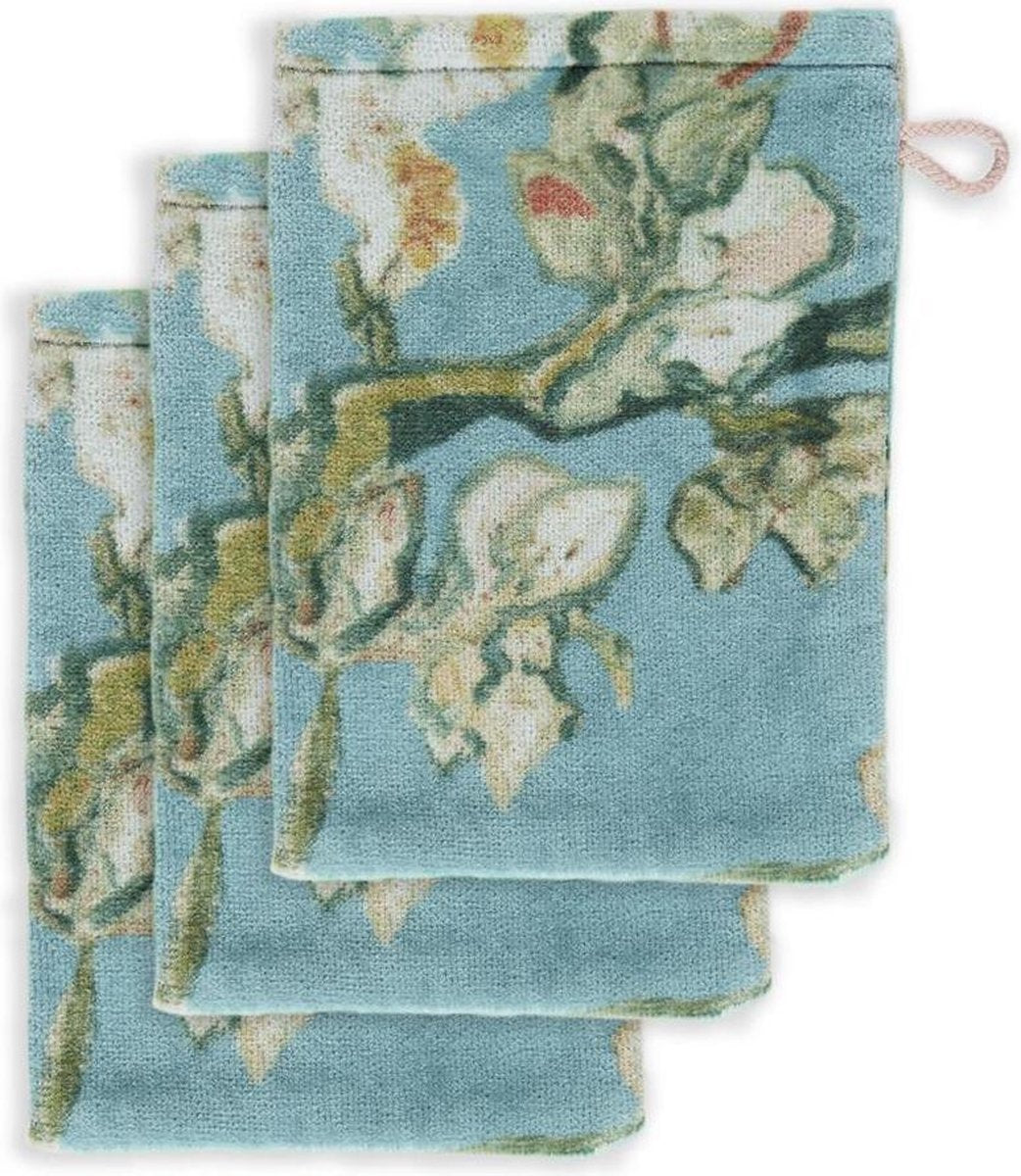Beddinghouse x van gogh museum blossom set van 3 washandjes - 16x22 cm - blauw