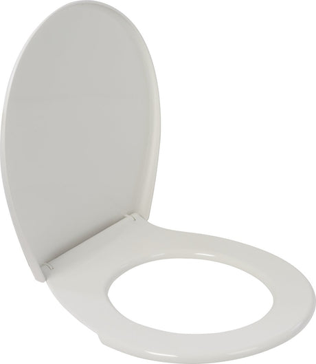 Plieger economy toiletbril - universele vorm wc bril - thermoplast - wit - met deksel - rvs bevestiging