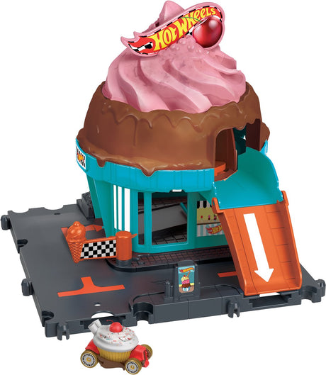 Hot wheels city centrum speelset - ice crream swirl - baandeel - uitbreiding