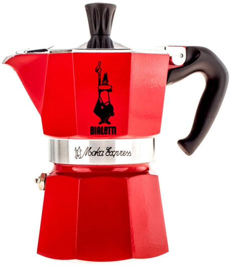 Bialetti moka express 3 kops rood – espressopot – aluminium – 130 ml