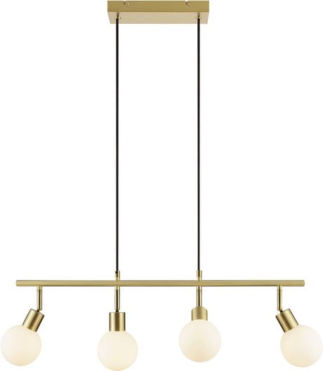 Brilliant jorge - hanglamp - 4-lichts - g9 max 4x10w - geborsteld messing wit