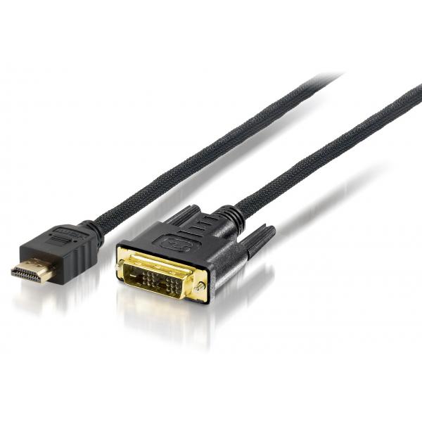 Equip equip 119325 high quality hdmi to dvi-d single-link adapter cable, m m, 5m, gold-plated, black