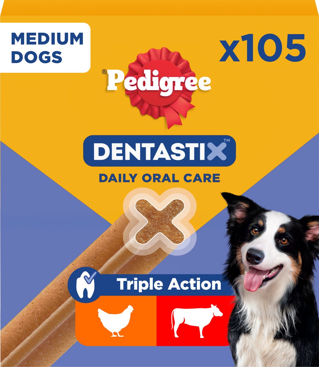 Pedigree dentastix - medium hond - gebitsverzorging - 105 kauwsnacks