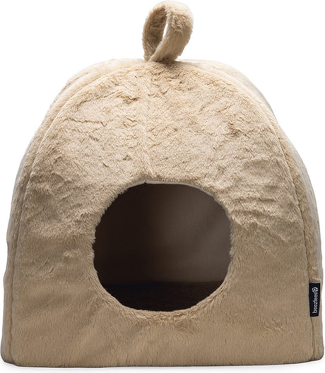 Beeztees moza - kattenhuis - kattenmand - pluche - beige - 40x40x40 cm
