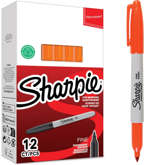 Sharpie permanente markers | fijne punt | oranje inkt | 12 stuks