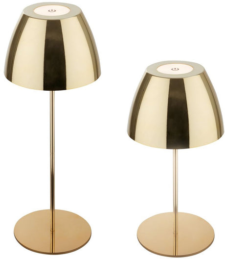 Briloner serina - tafellamp oplaadbaar - dimbaar - touch - snoerloos - ø13,5 x 36 cm - goud kleur